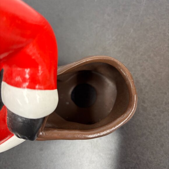 Santa Claus with Bag and Football Retro 1977 Hand Painted Ceramic VTG Christmas - Picture 5 of 10